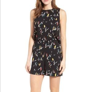 Halogen Black patterned Romper- Large